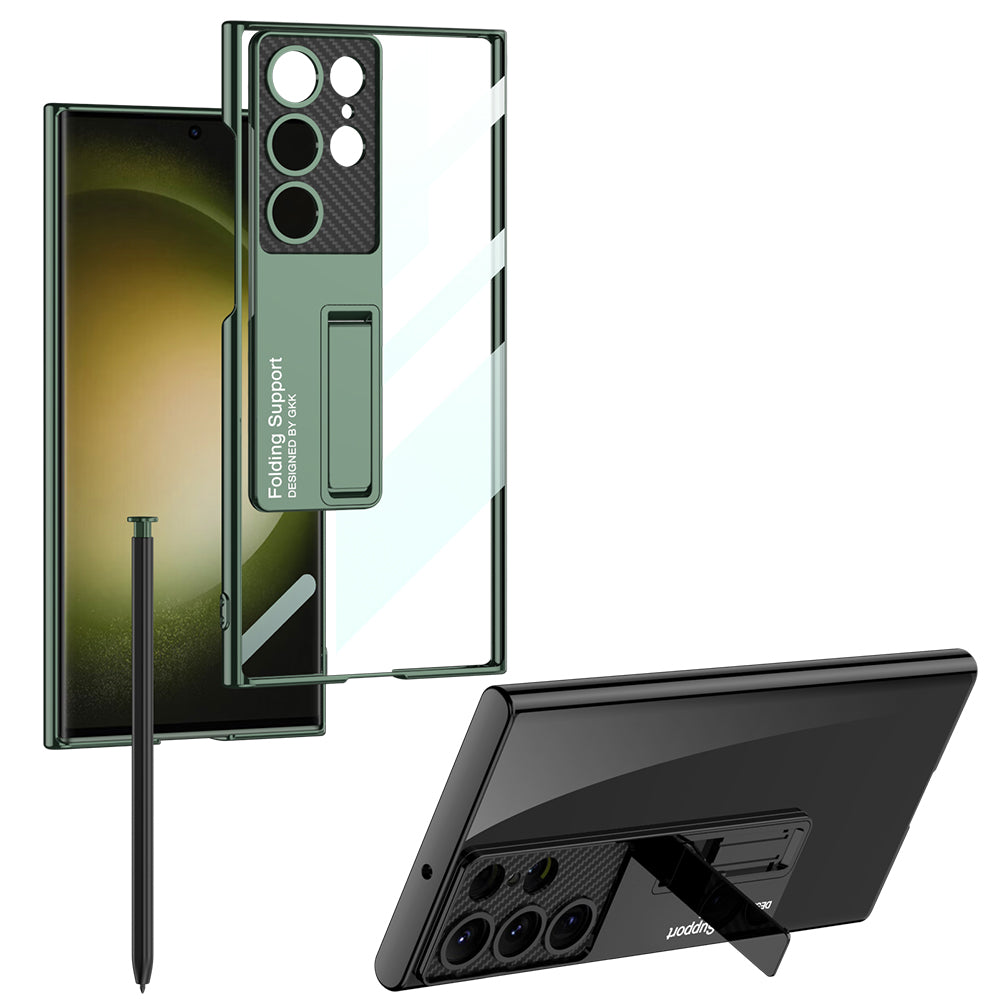 Galaxy S24 Ultra Thin Transparent Foldable Stand Back Cover Galaxy S24 Ultra Thin Transparent Foldable Stand Back Cover