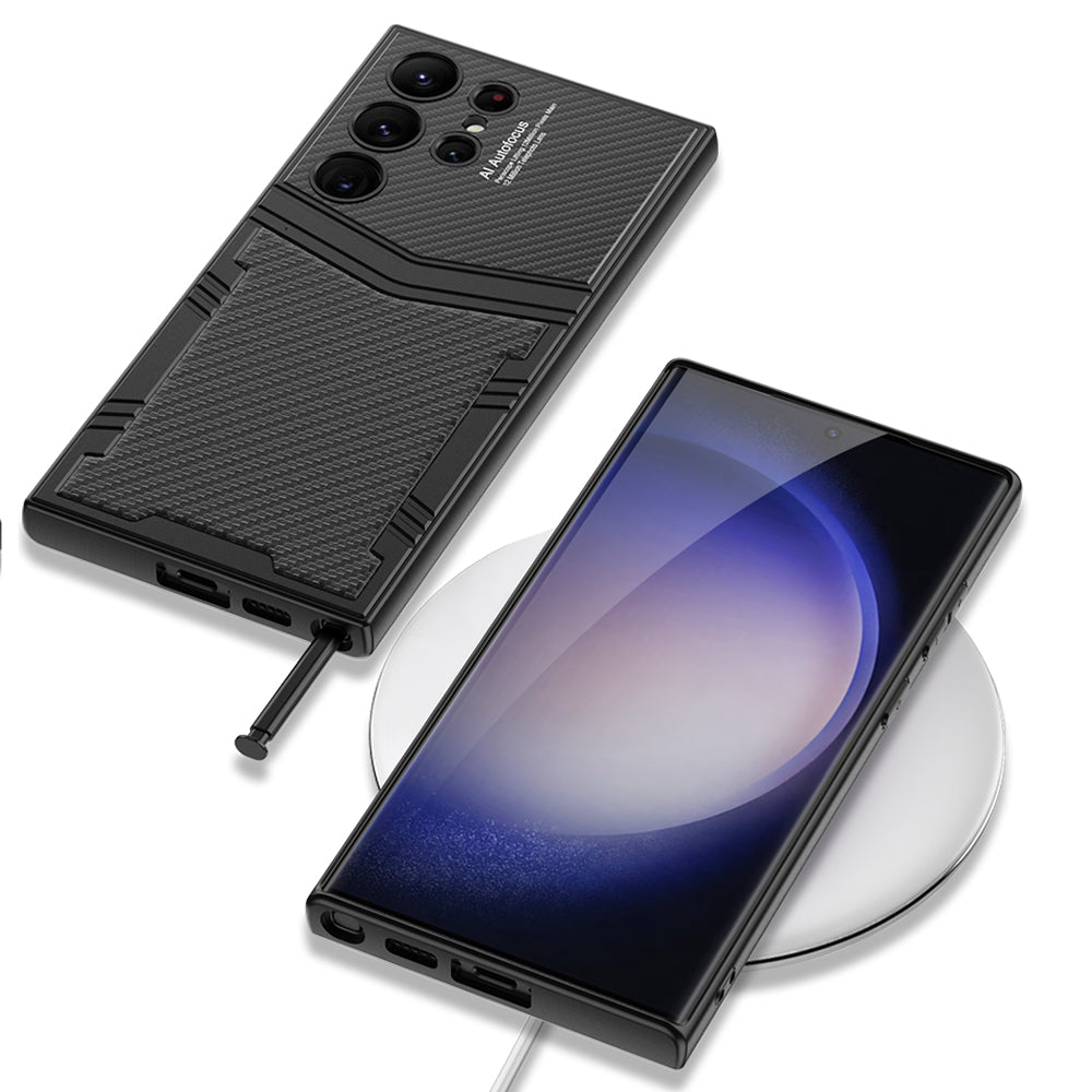 Samsung S24 Ultra Shockproof Leather Back Cover & Case With Wireless Charging And Camera Protection-wireless Samsung S24 Ultra Shockproof Leather Back Cover & Case With Wireless Charging And Camera Protection-wireless