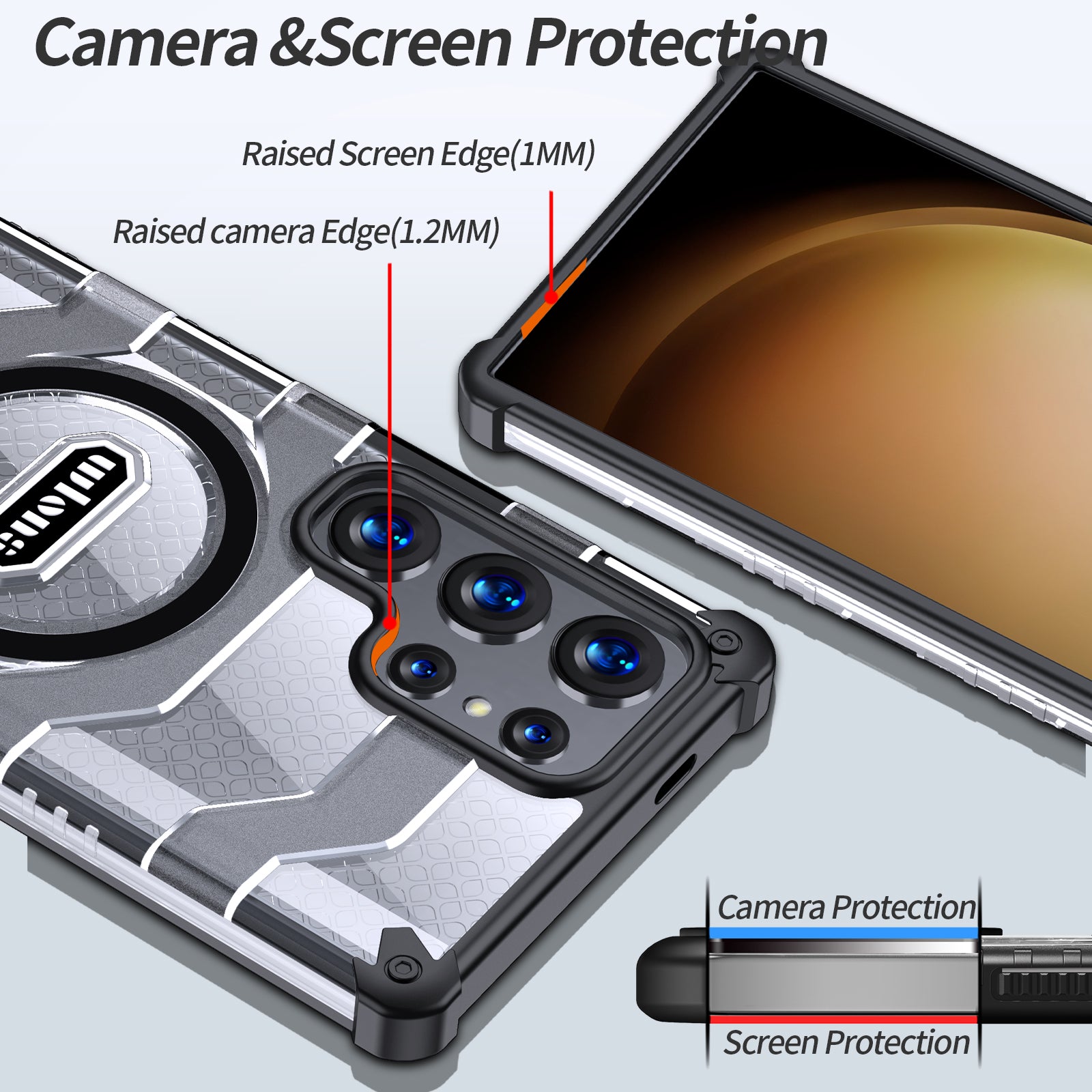Samsung S24 Ultra Screen Protection Case - Camera Protection  Samsung S24 Ultra Screen Protection Case - Camera Protection