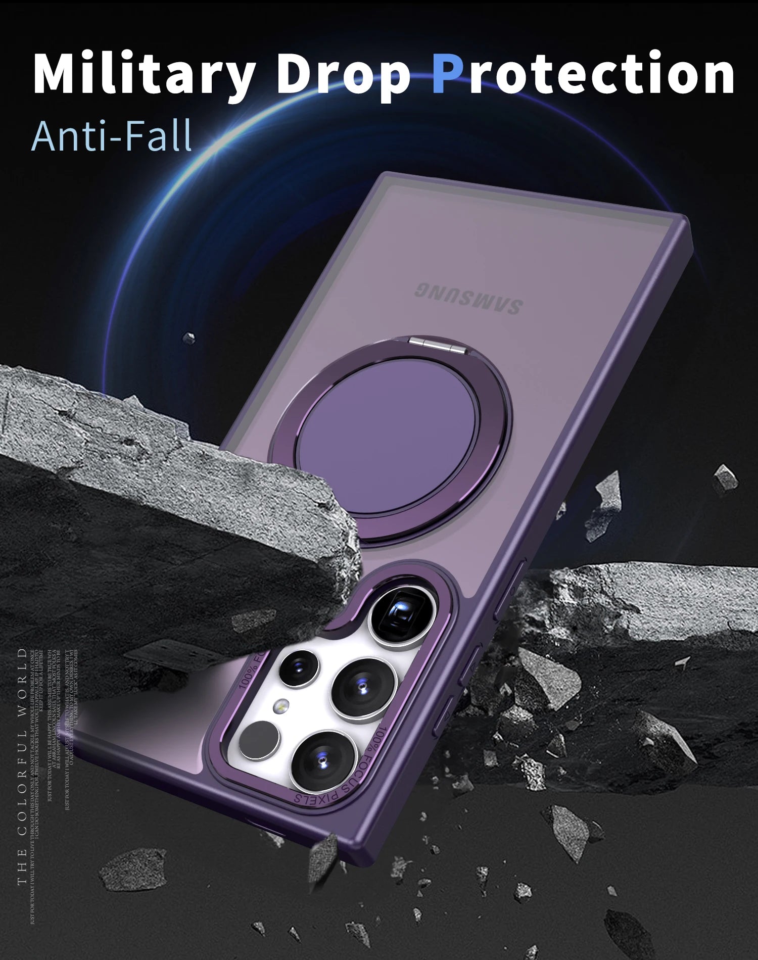 Samsung S24 Ultra Back Cover With Wireless Charging  and 360 Rotating  Stand - Shockproof  Samsung S24 Ultra Back Cover With Wireless Charging  and 360 Rotating  Stand - Shockproof