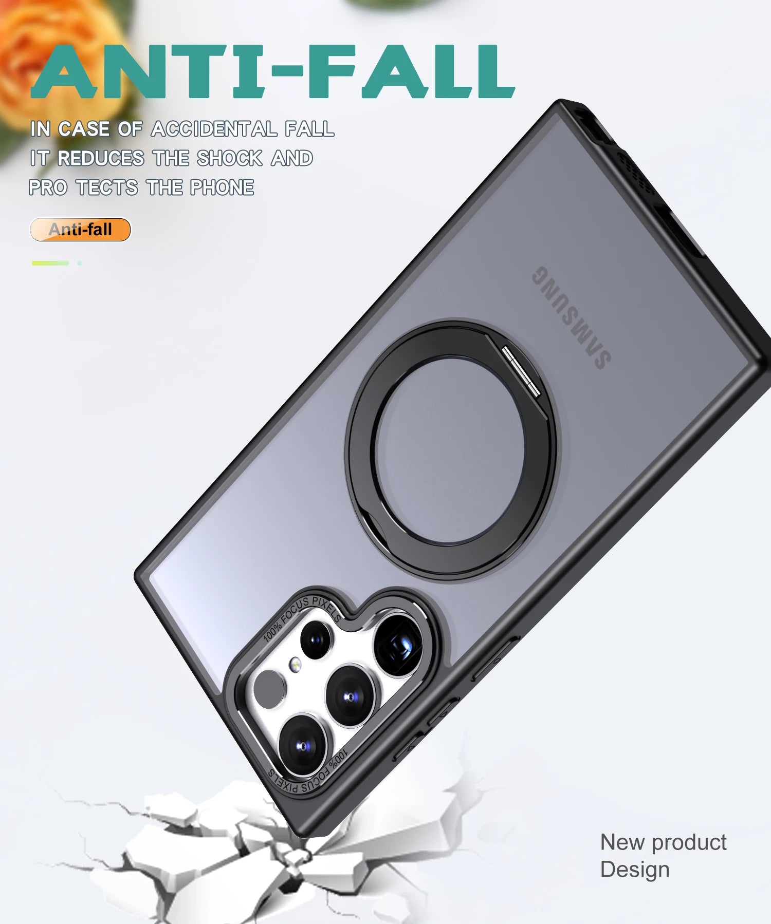 Samsung S24 Ultra Drop Protection Back Case With 360 Rotating KickStand  Samsung S24 Ultra Drop Protection Back Case With 360 Rotating KickStand
