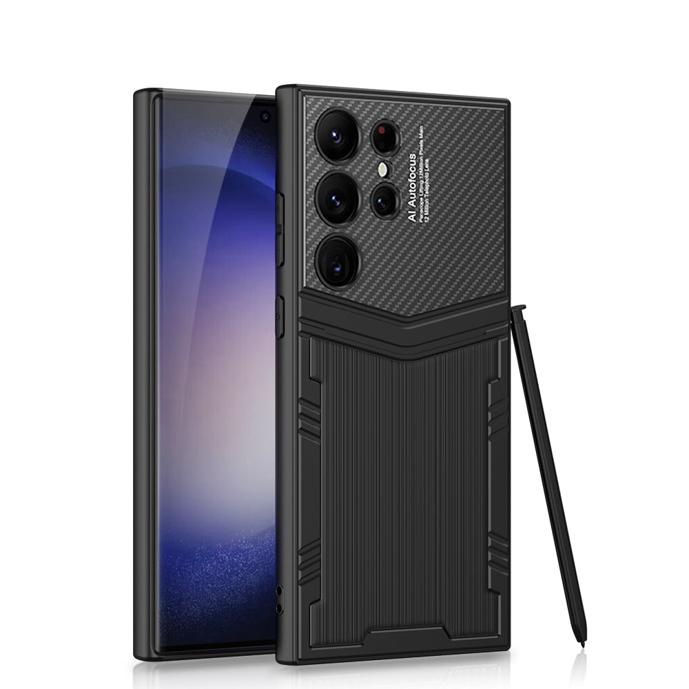 Samsung S24 Ultra Shockproof Leather Back Cover & Case With Wireless Charging And Camera Protection Samsung S24 Ultra Shockproof Leather Back Cover & Case With Wireless Charging And Camera Protection