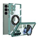 Samsung S23 Ultra Clear Back Cover With Wireless Charging and 360 Rotating Stand