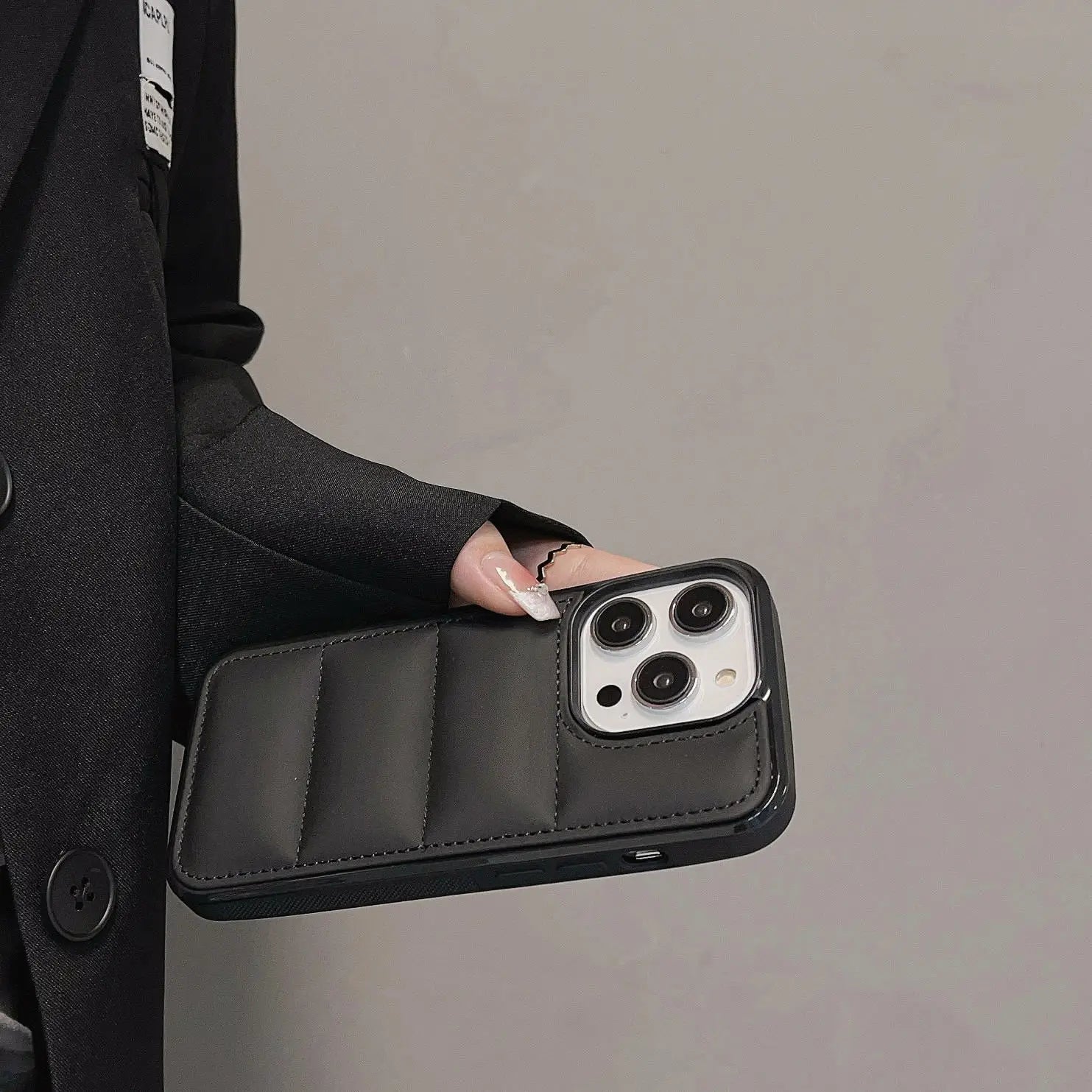 Protective Puffer iPhone 14 Case - Black Color Protective Puffer iPhone 14 Case - Black Color