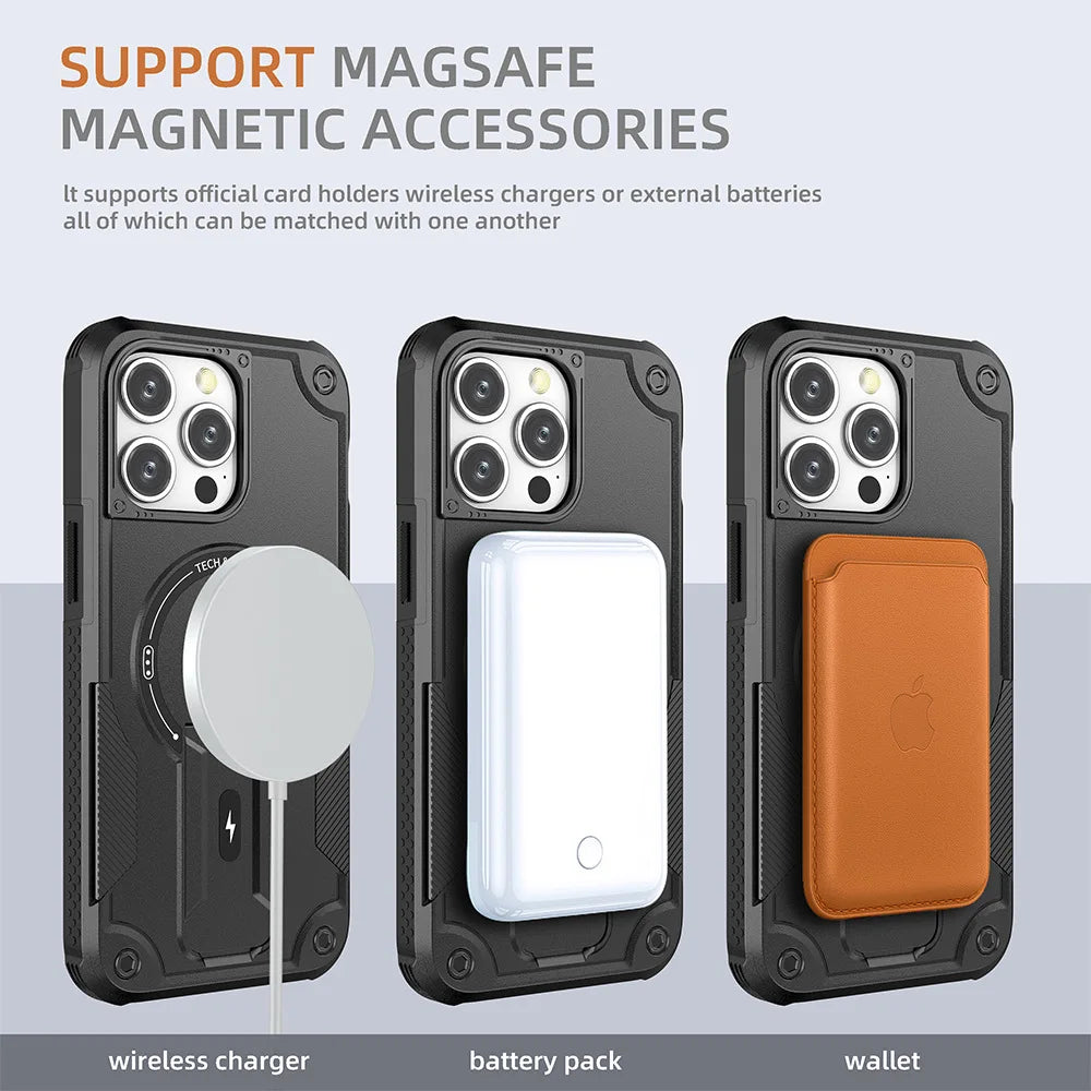 iPhone 14 MagSafe Case With Kickstand And Wireless Charging iPhone 14 MagSafe Case With Kickstand And Wireless Charging