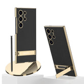 Samsung S23 Ultra Luxury Leather Back Cover With Camera Protection And Stand