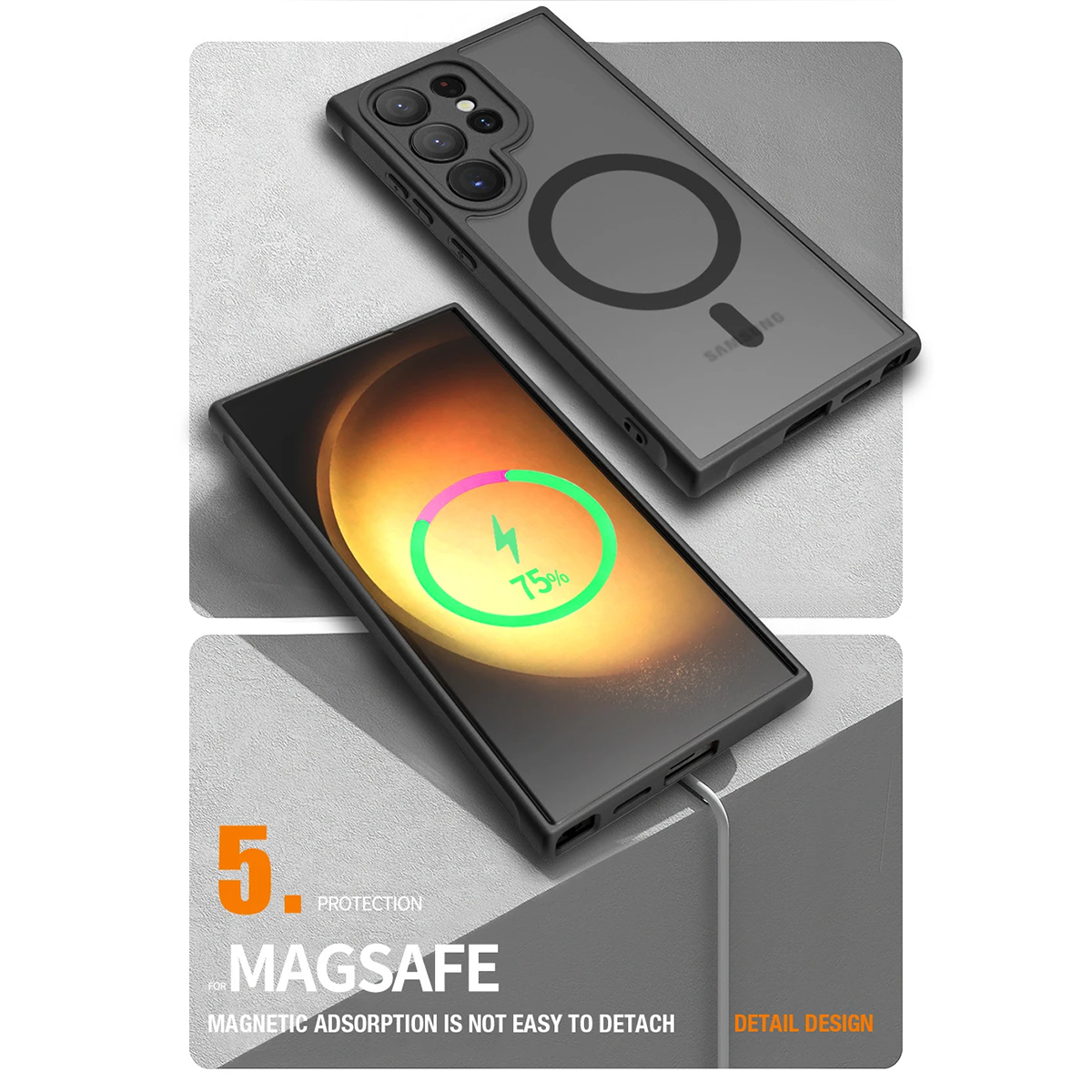 Samsung S24 Ultra Back Cover With Magsafe Charging  and Screen Protection Samsung S24 Ultra Back Cover With Magsafe Charging  and Screen Protection