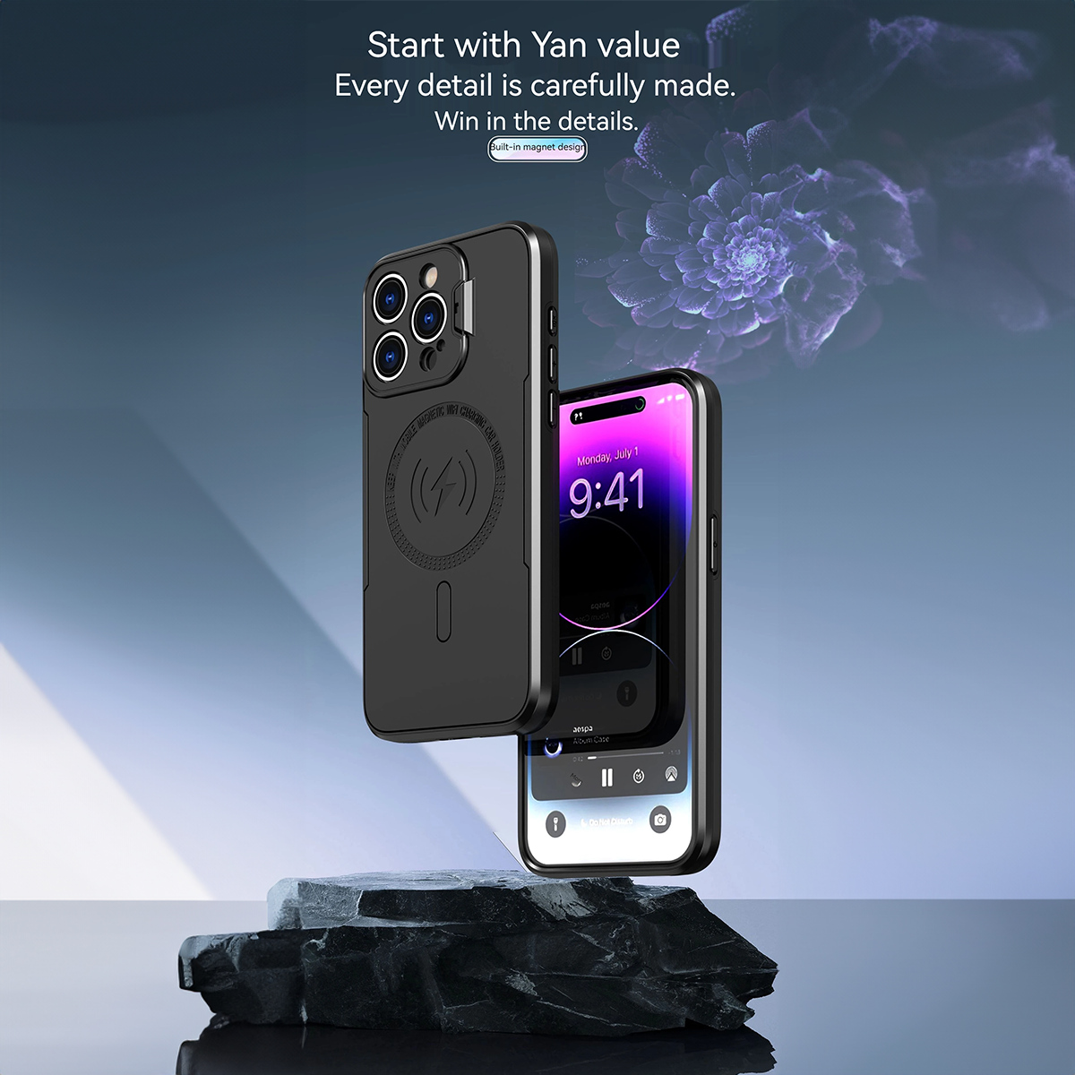 iPhone 15 Pro Max Back Cover with Adjustable Kickstand iPhone 15 Pro Max Back Cover with Adjustable Kickstand