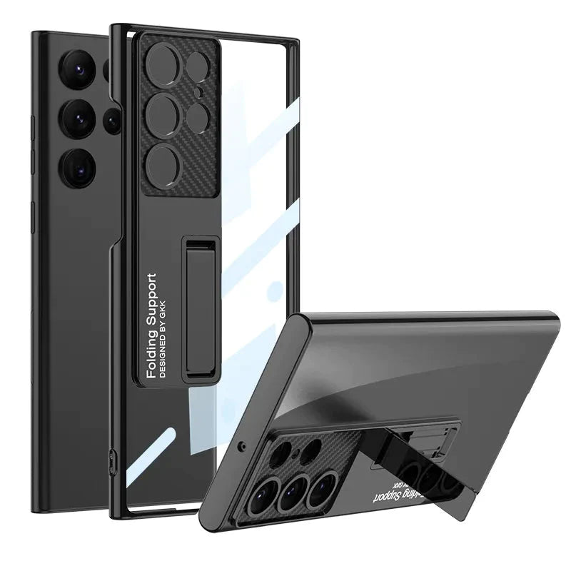 Samsung S24 Ultra Thin Clear Case With Wireless Charging And Foldable Stand Samsung S24 Ultra Thin Clear Case With Wireless Charging And Foldable Stand