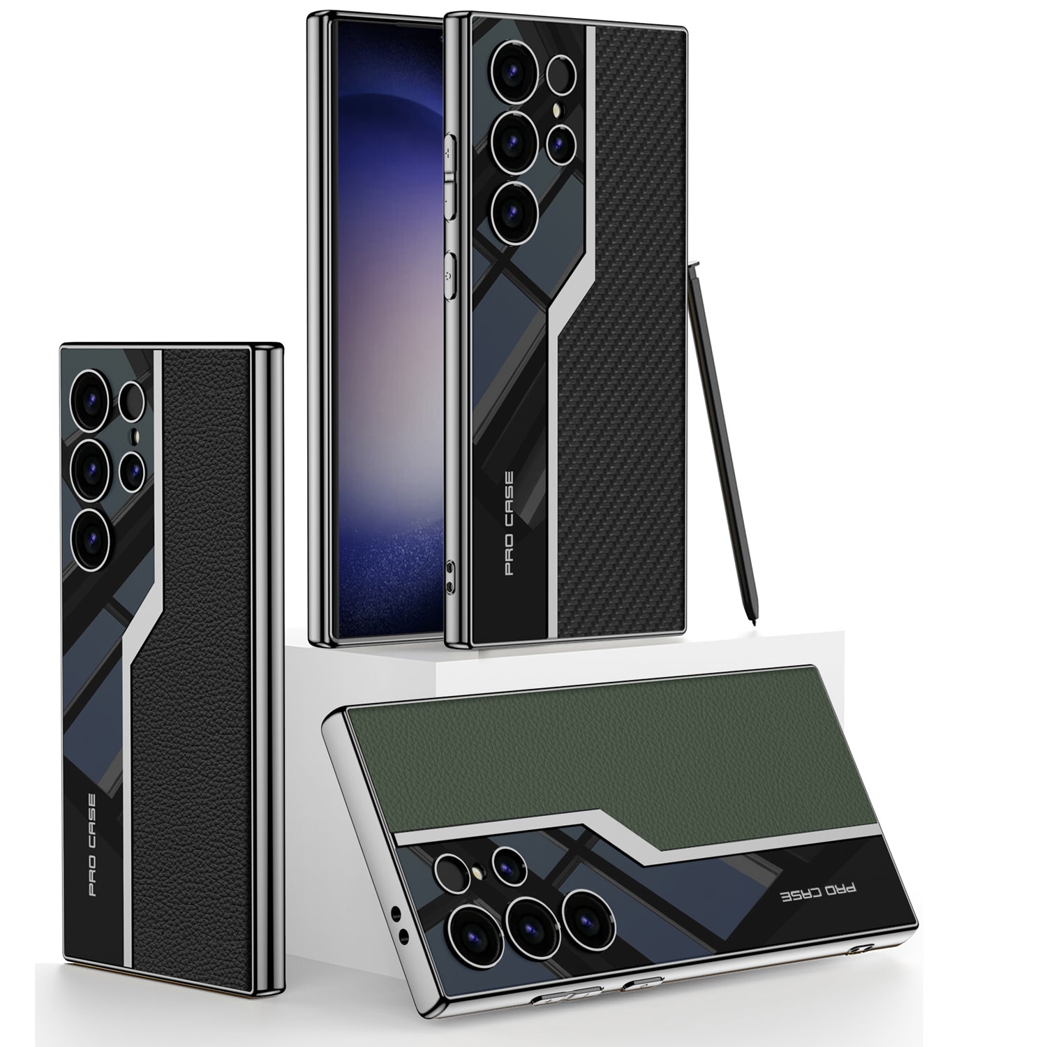 Samsung S23 Ultra Shockproof Leather Back Cover  With Camera Protection Samsung S23 Ultra Shockproof Leather Back Cover  With Camera Protection