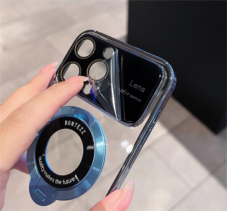 iPhone Clear Back Cover With Invisible Stand And MagSafe Wireless Charging - Bharatcase iPhone Clear Back Cover With Invisible Stand And MagSafe Wireless Charging - Bharatcase