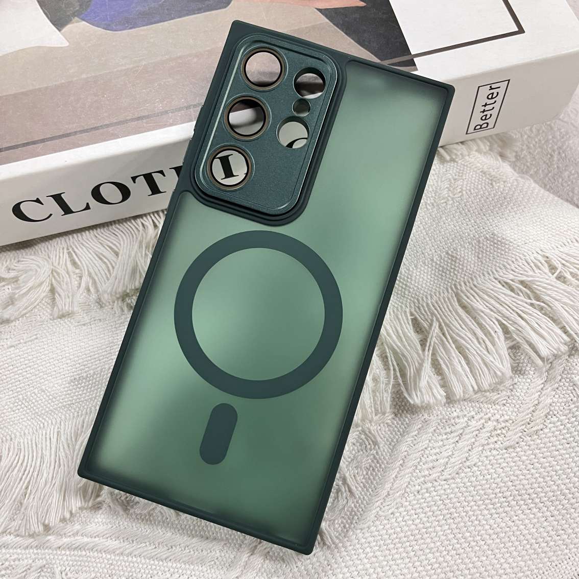 S24 Ultra Magfit Back Cover With Camera Lens Protector-Green 