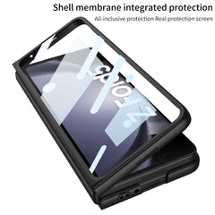 Samsung Z Fold 5 Back Cover With Card Holder And Front Tempered Glass