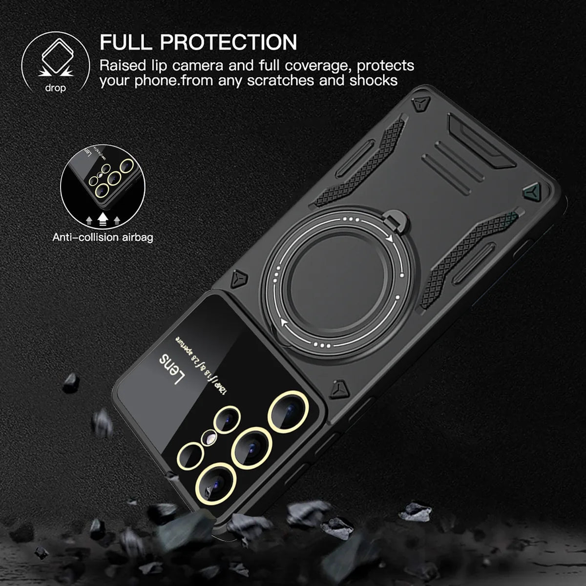 Samsung Galaxy S24 Ultra Armor Back Cover With Wireless Charging And Invisible Stand-shockproof