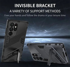 Samsung S23 Ultra Shockproof Armor Back Cover With Invisible Bracket 