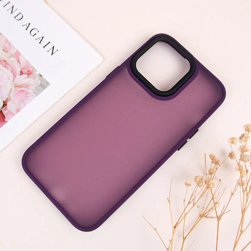 iPhone 14 Series Translucent Back Cover -Purple Colour 
