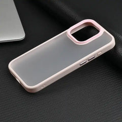 iPhone 14 Series Translucent Back Cover -Pink Colour 