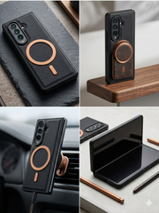 Samsung Galaxy Fold 7 Back Cover & Case With Wireless Charging And Tempered Glass