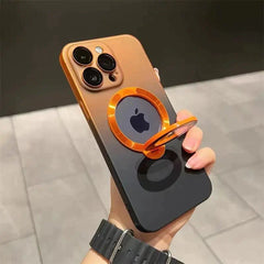 iPhone 15 Plus Invisible Stand Back Cover - Orange 