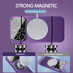 iPhone 15  Back Cover With Glass Lens Protection And MagSafe Charging - Camera Protection 