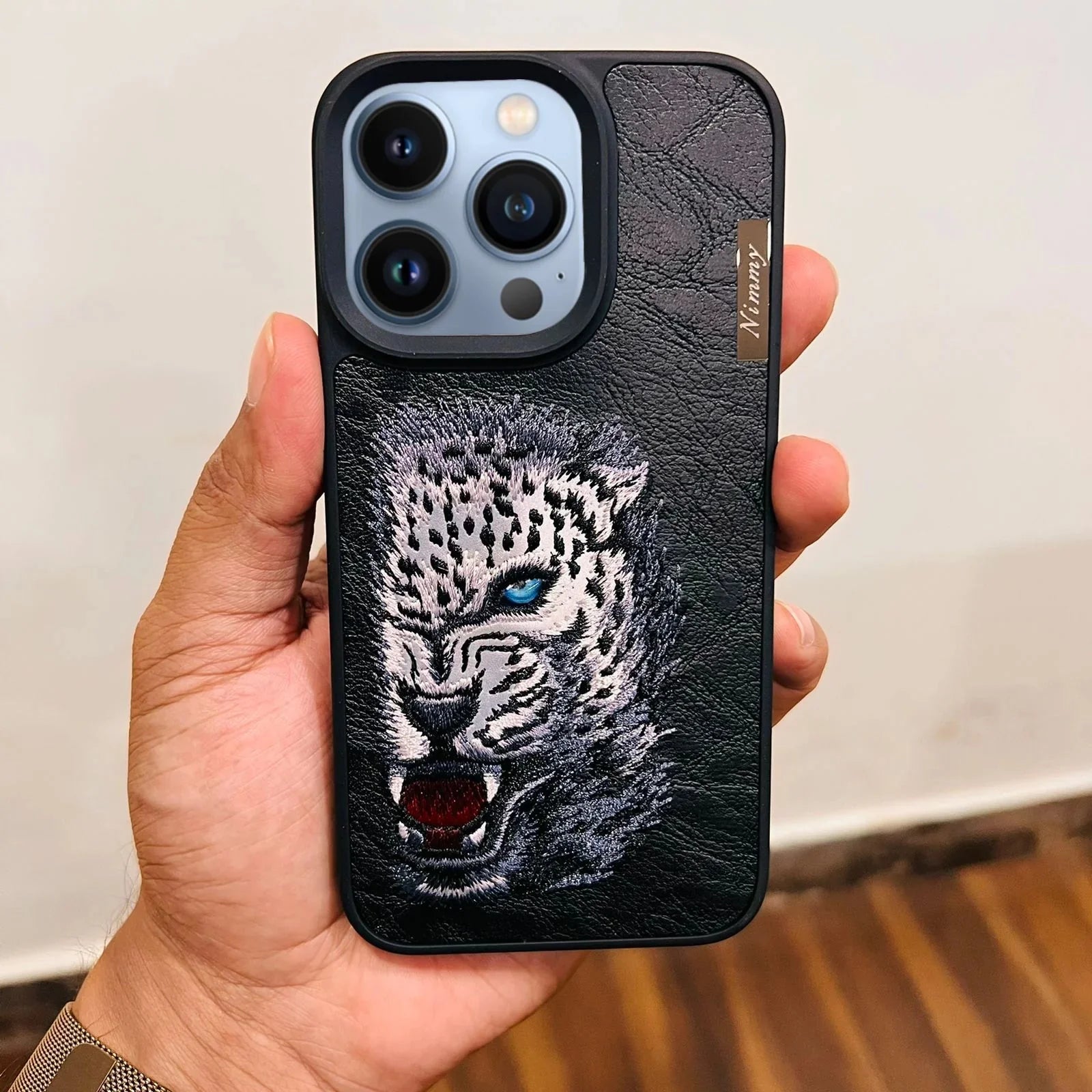 Nimmy 3D Embraided Lion Face Designer Case Cover for Apple iPhone â€“ Black - Bharatcase