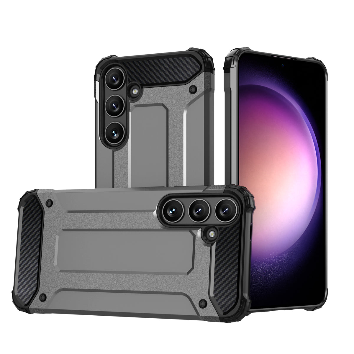 Samsung S24 Shockproof Back Cover -Gray Color 
