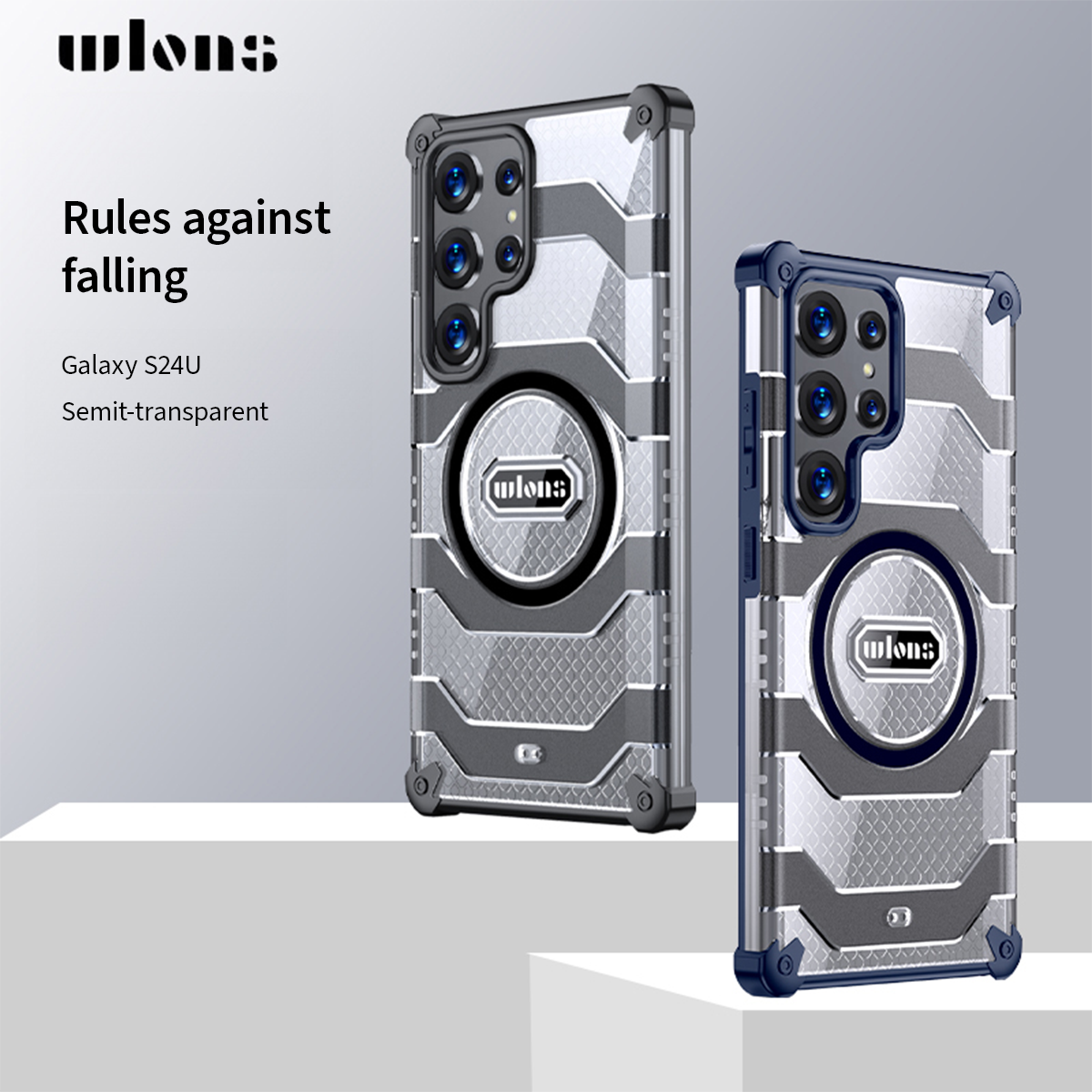 S24 Ultra Anti Fall Wireless Charging Back Cover 