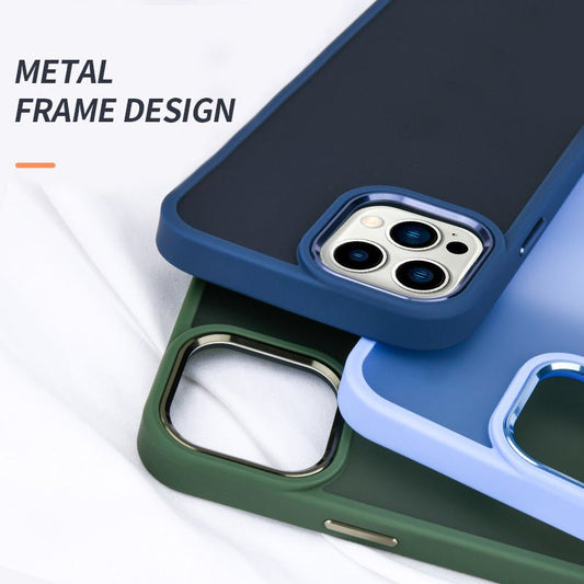 iPhone 14 Max Translucent Blue Black Case - Bharatcase