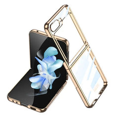 Samsung Galaxy Z Flip 5 Clear Luxury Back Cover With Chrome Finish - Bharatcase