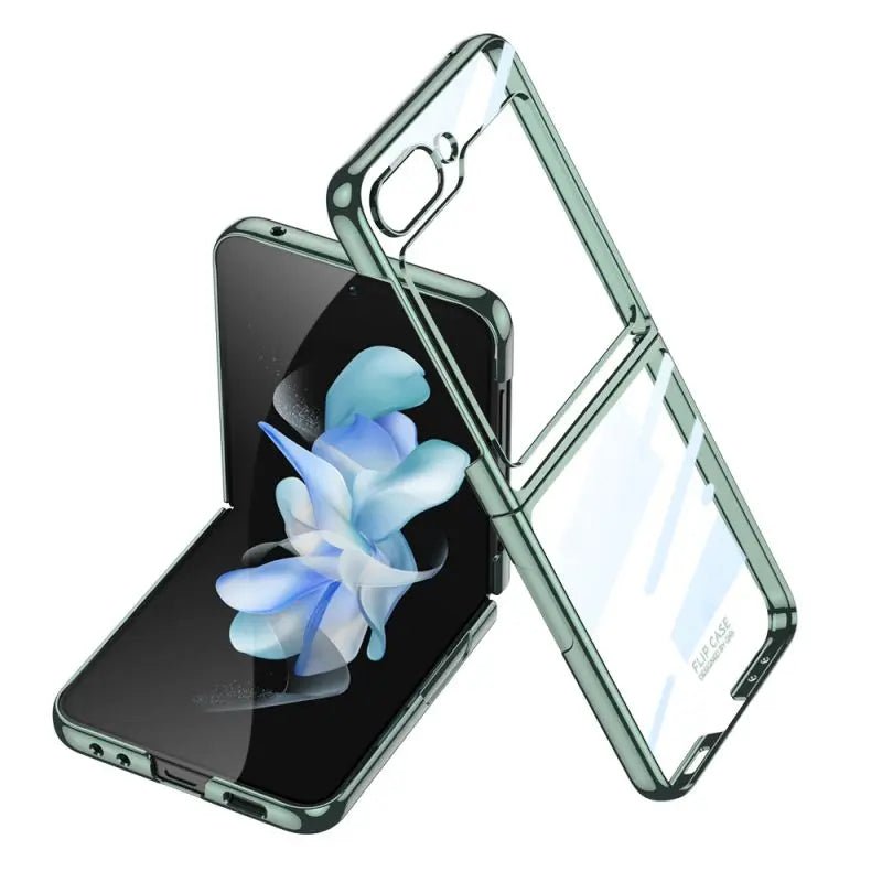 Samsung Galaxy Z Flip 5 Clear Luxury Back Cover With Chrome Finish